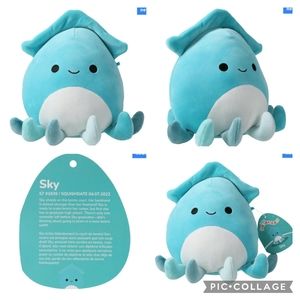 🐙 Squishmallows Sealife Squad 7.5" - Sky the Teal Squid NWT